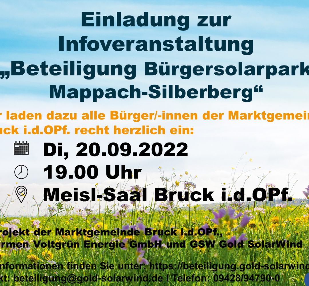 Infoveranstaltung "Beteiligung Bürgersolarpark Mappach-Silberberg"